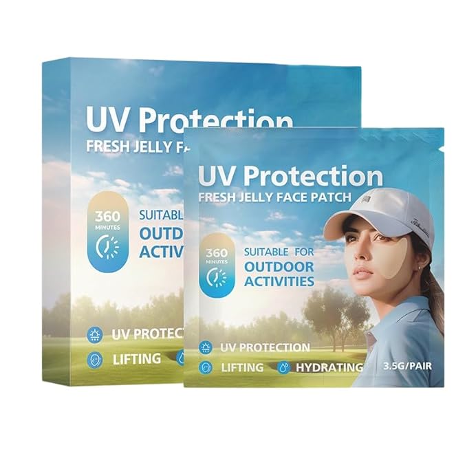5-Pairs Golf Patches, Outdoor UV Protection Face Patch, Golf Gel Facial Patches, Hydrating Skin Care Sunscreen Patch, Suitable for Outdoor Activities