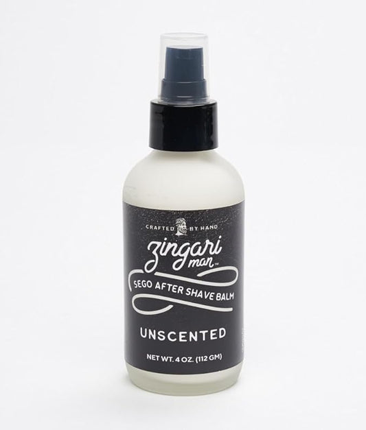 Zingari Man After Shave Balm - Unscented Sego Aftershave - Post Shave Care Treatment, Aftershave Lotion Cream for Men - Hydrate, Soften, Soothe Irritated Skin, Razor Bumps on Face, 4oz
