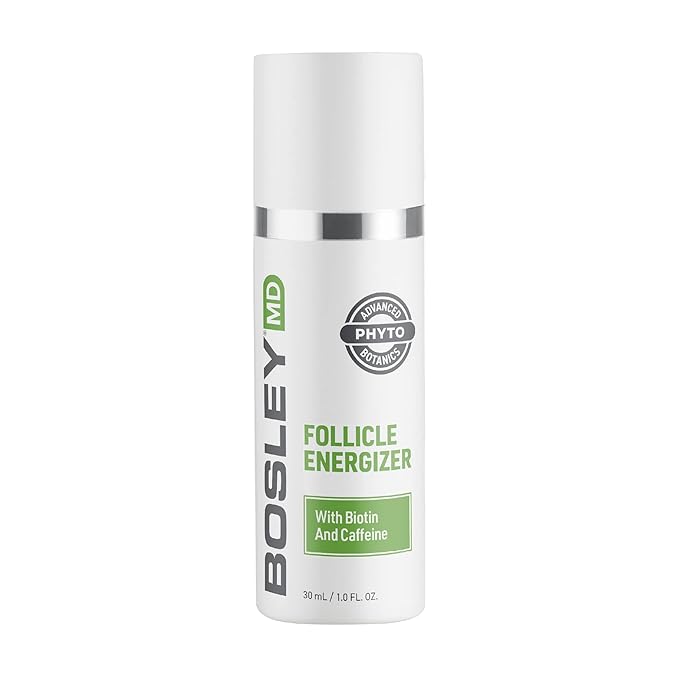 BosleyMD Healthy Hair & Scalp Follicle Energizer – DHT-Blocking Leave-In Serum with Biotin, Caffeine, Panthenol & Apple Stem Cell – Strengthens Hair Follicles & Promotes Thicker, Fuller Hair – 1.0 Oz