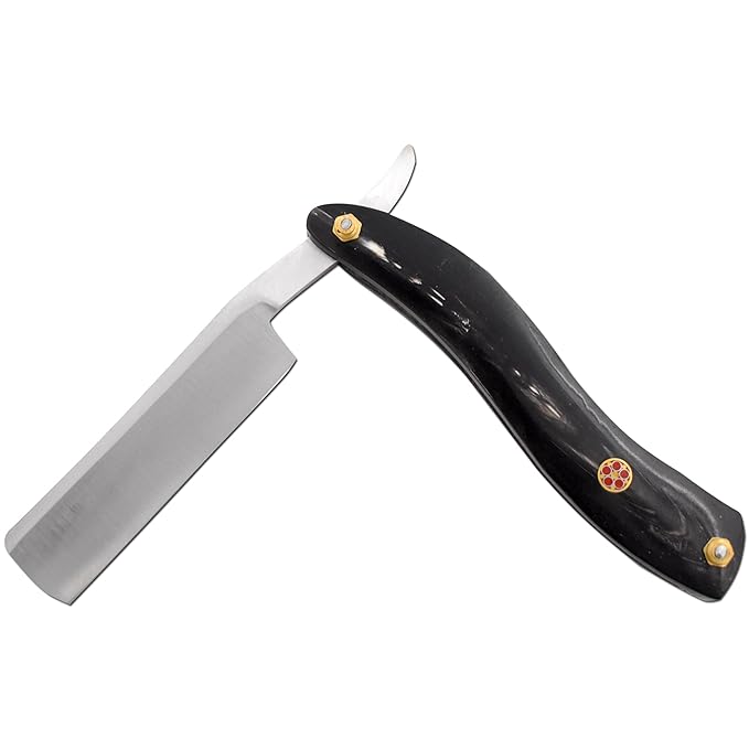Straight Razor | Straight Edge-Razor Red Wood & Bone Handle- Sharp | High Hardness Stainless Steel Cutthroat Straight Edge Blade | Barber Razor (220)