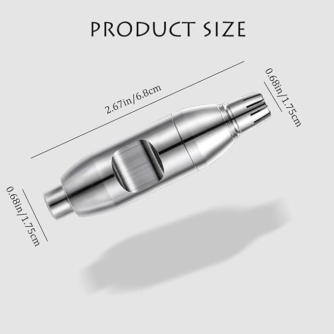 Nose Hair Trimmer for Manual, Battery-Free, Stainless, Waterproof, Painless