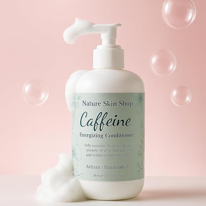 Nature Skin Shop Caffeine Energizing Conditioner (Salon Size, 16.5 Ounce), Treatment for Hair Growth and Thinning, Volume Boost for Fine & Flat Hair, Sulfate-Free