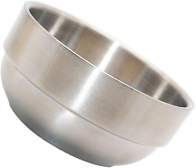 NOLITOY Stainless Steel Shaving Soap Bowl with Lid Silver Foaming Cream Mug for Men's Beard Grooming and Face Cleaning Tools