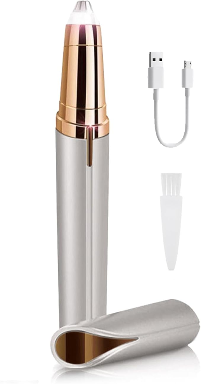 Eyebrow Trimmer,Electric Eyebrow Razor with Built-in LED Light,Rechargeable Eyebrow Remover for Women