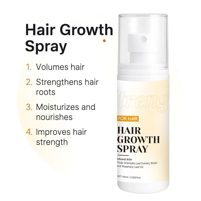 2PCS Hair Growth Spray Prevent Baldness Regrowth Thicken Moisturize Smooth Repair Damaged Improve Split Dry Reducing Hair Loss Serum