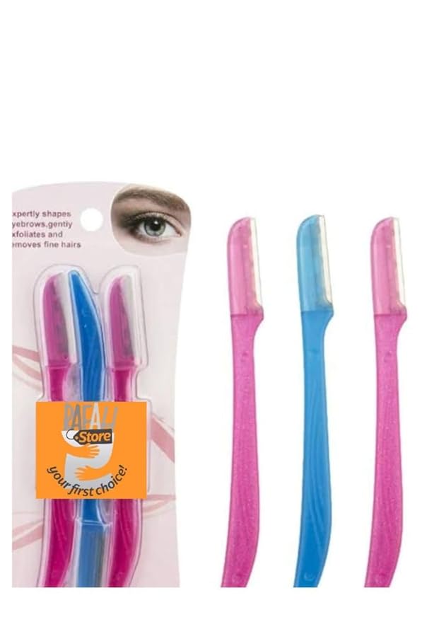 Eyebrow Trimmer Set for Women - Silver, Modern Style - All Skin Types - 3 Blades - Portable - Women's Facial Hair Removal Tool