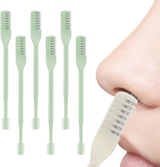 2-in-1 Nasal Hair Cutter, 2026 Upgrade Double Sided Nose Knife, 360° Nostril Hair Remover Tool, Portable Nose Hair Trimmer for Men Women (Light Green*6)