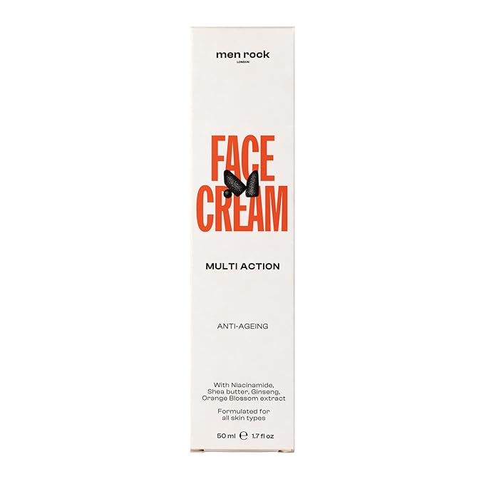 Men Rock Face Cream Multi Action Anti-Ageing - Mens Facial Moisturizer - Daily Face Moisturizer for Men - Skincare Products - Daily Lotion - 1.7 oz