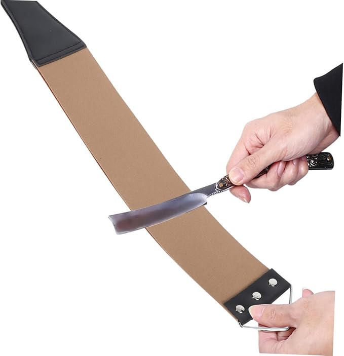 FRCOLOR 2pcs Dual-sided Sharpening Strop for Barber Shops Manual Leather Strop for and Knife Sharpening Convenient Hanging Design for Home