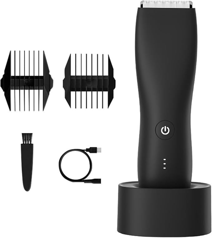 Electric Groin & Body Hair Trimmer for Men Waterproof Pubic Hair Trimmer for Men Rechargeable Groomer Trimmer Shaver