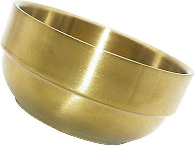 Beaupretty Stainless Steel Shaving Soap Bowl for Men, 1pcs Foaming Lather Vessel with Heat Insulation, Sturdy Gold Shaving Cream Bowl for Home and Barber Use