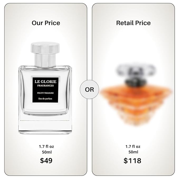 Inspired by L*ncome Tresor Eau de parfum, Fruity Treasure EDP, Long Lasting 12-14 Hours Perfume Spray for Women, All Skin Types, Cruelty Free - 1.7 fl oz 50ml