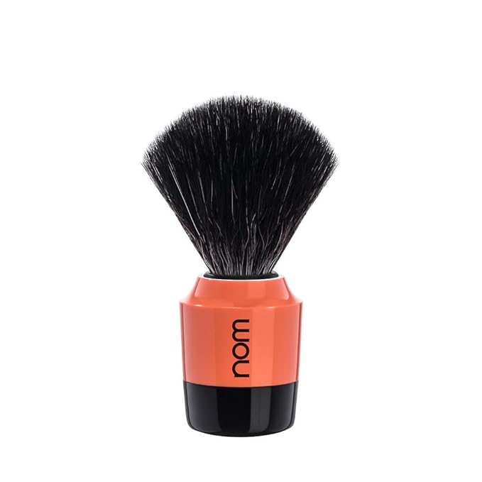 NOM Marten shaving brush | Vegan Shave Brush for Shaving soaps and creams | sustainable eco-friendly and reusable | exfoliating shaving brush | Coral Handle