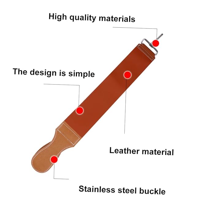 Cowhide Leather Straight Razor Strop Dual Straps for Easy Sharpening Vintage Barber Strop for Smooth Blades Hangable Design for Convenient Storage