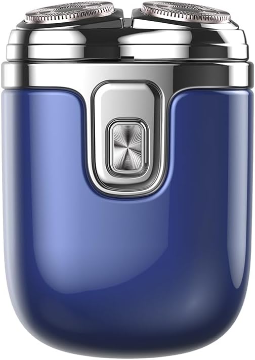 Electric Shaver for Black Men's Bald Head - Curved 4D Rotary Blades Prevent Razor Bumps, IPX6 Waterproof Wet/Dry Trimmer with Fast Charging & LED Display (Matte Blue)