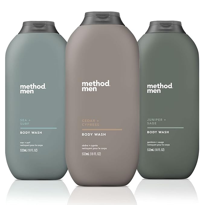 Method Men, 3-pack Body Wash 18 Oz Each (Sea + Surf, Cedar + Cypress, Juniper + Sage)