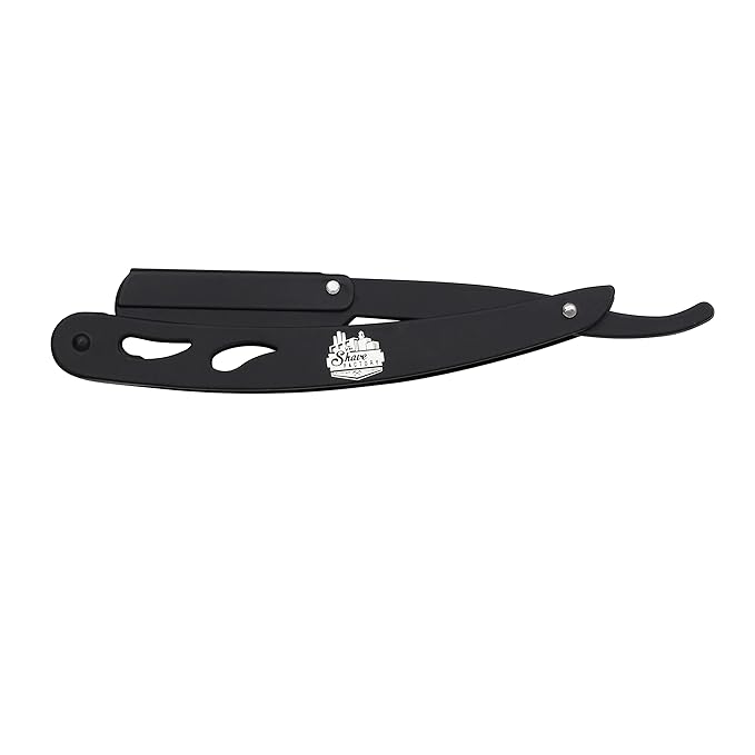 The Shave Factory Straight Edge Razor Kit - with Single Stainless Steel razors (Black + Derby Professional)