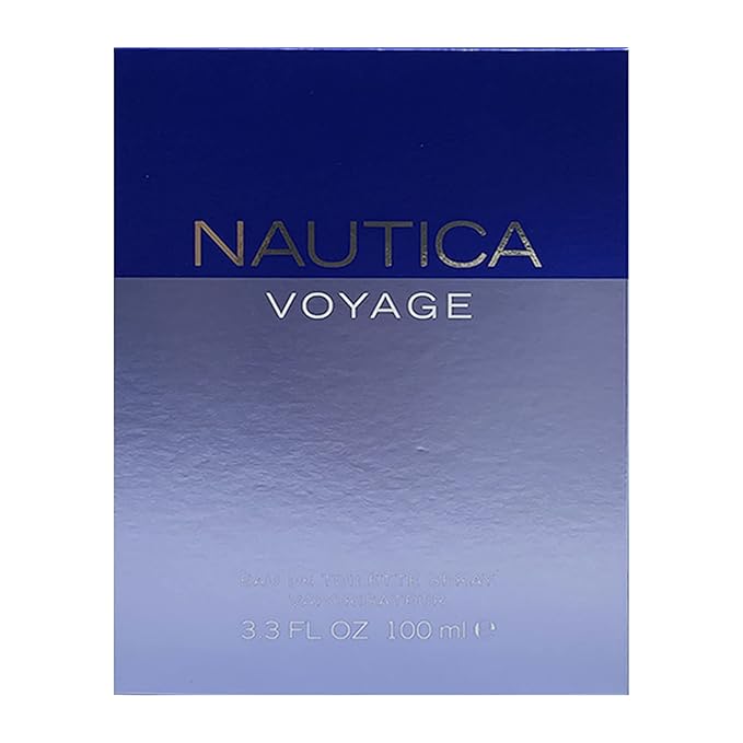 Nautica Voyage Eau De Toilette for Men - Fresh, Romantic, Fruity Scent Woody, Aquatic Notes of Apple, Water Lotus, Cedarwood, and Musk Ideal Day Wear 3.3 Fl Oz