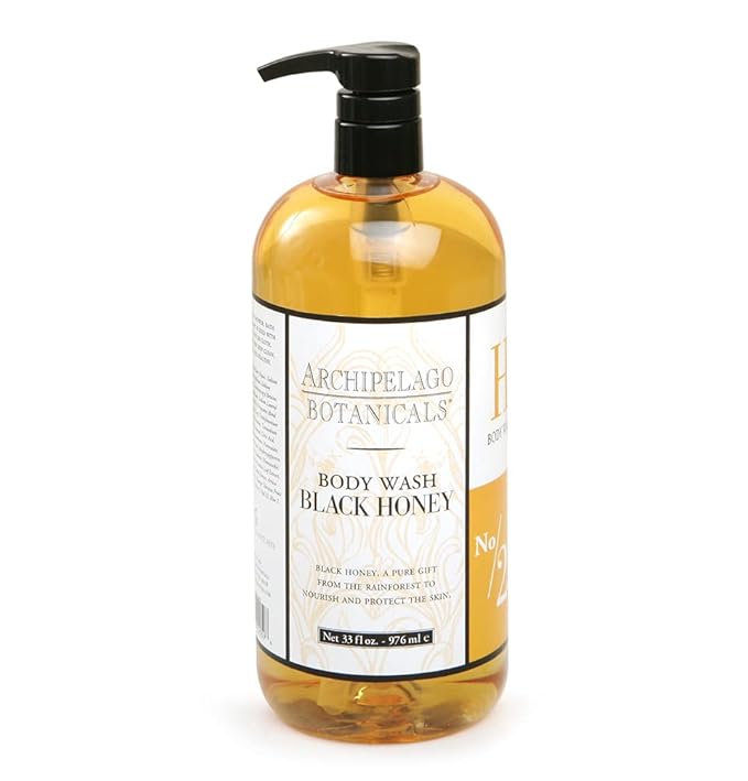 Archipelago Botanicals Black Honey Body Wash, Moisturizing and Hydrating Daily Wash for Nourished Skin, Free from Parabens, Phthalates and GMOs (33 oz)