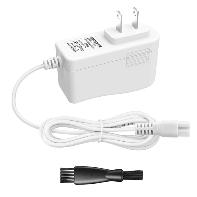 Meridian Trimmer Charger Replacement for Meridian Original M2B M2C M2G Electric Shaver Trimmer 5V Charging Cable for Meridian Power Cord 5V 1A Wall Charger AC Power Adapter White with Shaver Brush