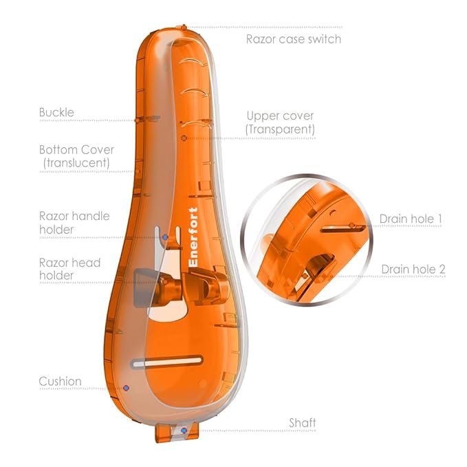 Razor Case Compatible with Gillette Proglide Fusion Men's Razor, Manual Razor Travel Protector Case with Carrying Bag - Orange