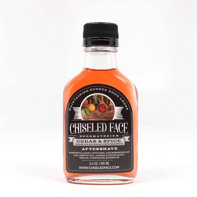 Chiseled Face Groomatorium Cedar & Spice Aftershave Splash Handmade, Small Batch, Luxury Grooming Products