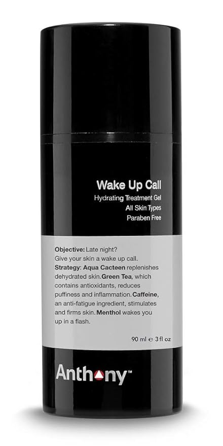 Anthony Wake Up Call, 3 Fl Oz, Face and Anti-Puffiness – Tired Skin Refresher & Moisturizer with Caffeine, Menthol, Green Tea, and Shea Butter
