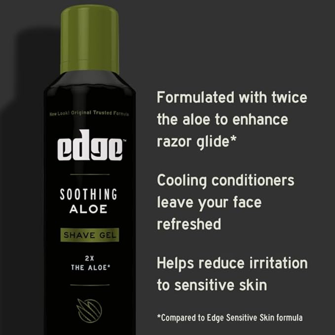Soothing Aloe Shave Gel Men Shave Gel by Edge, 7 Ounce (3 Pack)