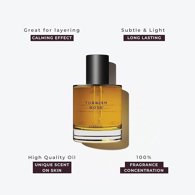 Eternal perfume oils Turkish Rose Perfumes for women Long Lasting perfume for men Unisex Designer perfume for mens Concentrated womens perfume 1.69 FL Oz with 1 FL Oz (Pack of 2)