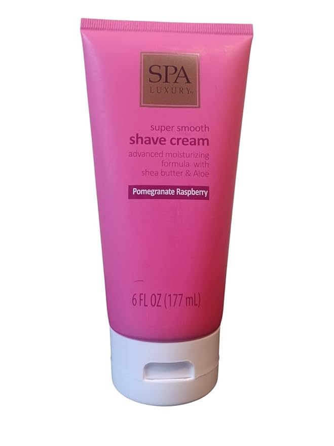 Super Smooth Shave cream, advanced moisturizing formula with shea butter and aloe, pomegranate raspberry, 6 fl oz.