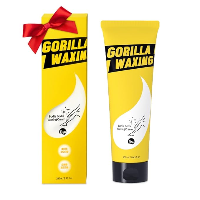 Gorilla Waxing Korean Hair Removal Cream for Women & Men, Depilatory Cream with Shea Butter, For Legs, Arms, Bikini & Underarms, Gentle Formula for Sensitive Skin, Korean Skin Care (1, 8.45 fl oz.)