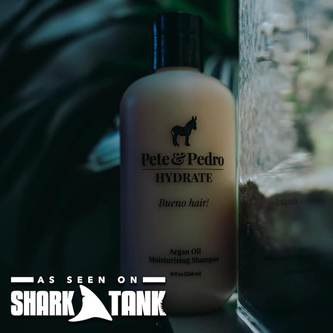 Pete & Pedro HYDRATE and CONDITION Hair Care Set | Argan Oil Moisturizing Shampoo and Hydrating Peppermint Conditioner For Men & Women | As Seen on Shark Tank, 8.5 oz. Each