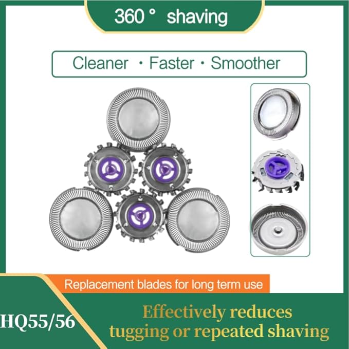 3 Pack HQ55 HQ56 Replacement Heads Fit for Norelco Shaver 5814XL 5825XL 5822XL 5821XL 7810XL 5803XL 5802XL 5801XL,Premium Replacement Blades for Men's Electric Razor