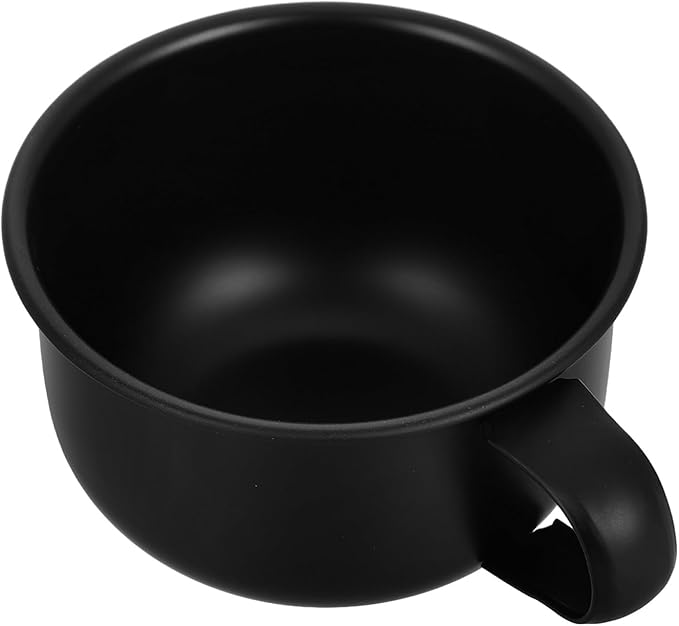 Veemoon Shaving Soap Bowl with Handle Metal Shave Mug Shaving Soap Foam Container for Men Grooming Bathroom Use Black