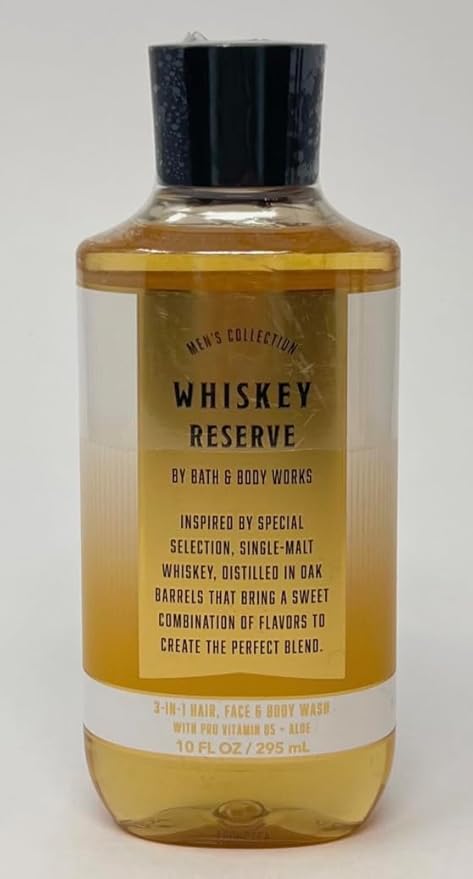 Bath & Body Works Whiskey & Reserve Bourbon Men's 3-IN-1 Hair & Body Wash 10 Oz. (Whiskey & Reserves)