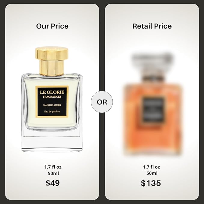 Inspired by C-hha C.,ooc-o Eau de Parfum, Majestic Amber EDP, Long Lasting Luxury Perfume Spray for Women, Cruelty Free - 0.33 oz 10ml