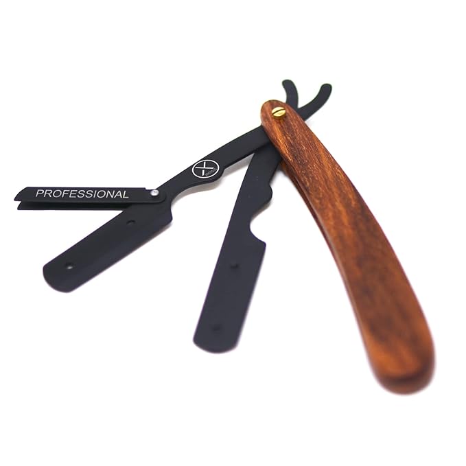 PRO Wooden handle Straight Edge Razor - For Barbers, Salons, and Hair Enthusiasts