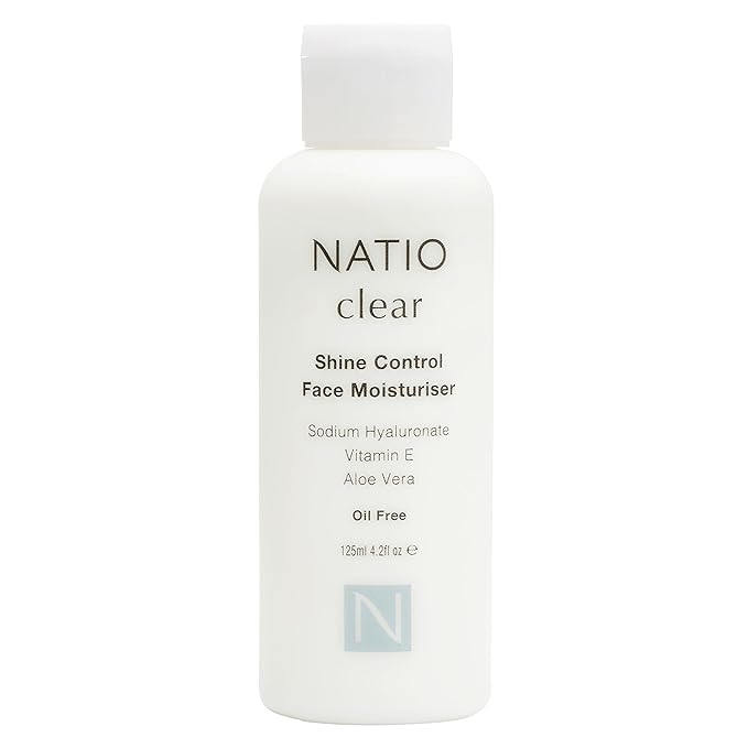 Natio Australia Clear Shine Control Face Moisturizer, 4.22 oz - Hydrating Face Cream - Vitamin E, Aloe - Matte Face Lotion for Oily, Acne Prone Skin