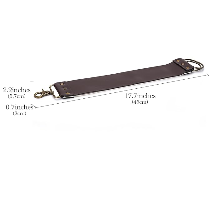 Linkidea Straight Razor Leather Strop for Sharpening, Leather Strop Razor Strops, Hair Removal Folding Razor, Straight Razor Sharpening Belt (Brown)