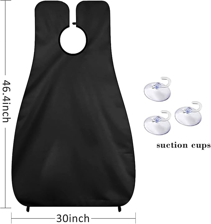 Beard Bib Beard Apron Valentines Day Gifts for Him Men Dad Fathers Day Anniversary Mens Stocking Stuffers Christmas Gifts for Boyfriend Husband From Wife Daughter Beard Trimming Catcher Bib Black