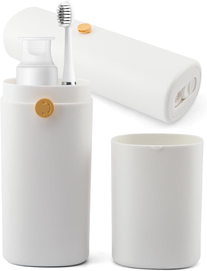 Xiaokeis Toothbrush Travel Holder for Electric Toothbrushes, Portable Travel Toothbrush Case, Tooth Brush and Toothpaste Cover for School, Traveling, Camping, Business Trip and Bathroom