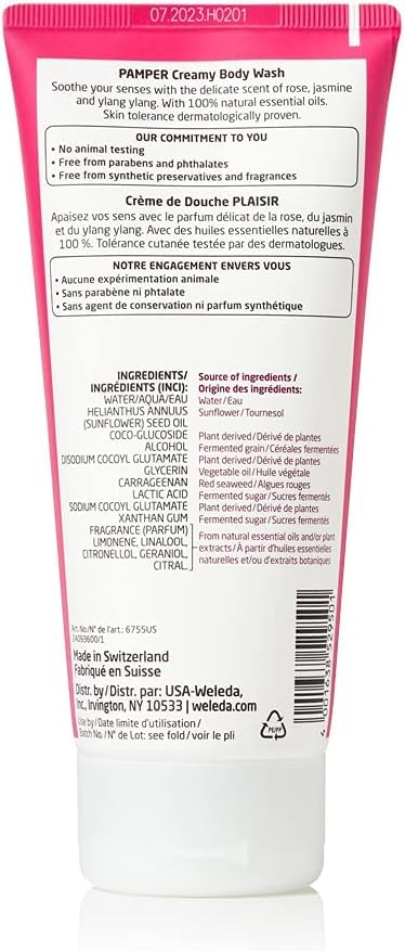 Weleda Aroma Essentials Pamper Creamy Body Wash, Parabens Free, 6.8 Fluid Ounce (Pack of 2)