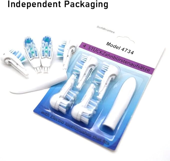 Sensitive Replacement Toothbrush Heads Compatible with Oral-B Cross Action Power 3733 4732,Rotating Powerhead and Crisscross Bristles (White)
