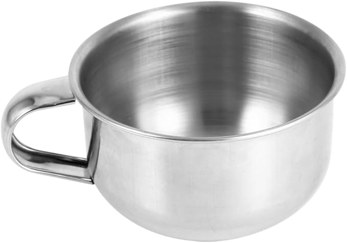 Shaving Soap Bowl Cup, Man Shaving Soap Bowl, 3.4inch Stainless Steel Soap Bowl with Handle, Metal Shaving Soap Mug Bowl Cup Shaver Cleansing Foam Tool for Man