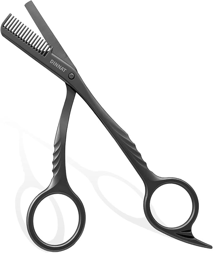 Eyebrow Trimming Scissors with Combs, Eyebrow Cutter Hair Removal Eyebrow Scissors,Eye brow razors, Eyebrow trimmer for women,Gifts For Men Women Stocking Stuffers (Black)