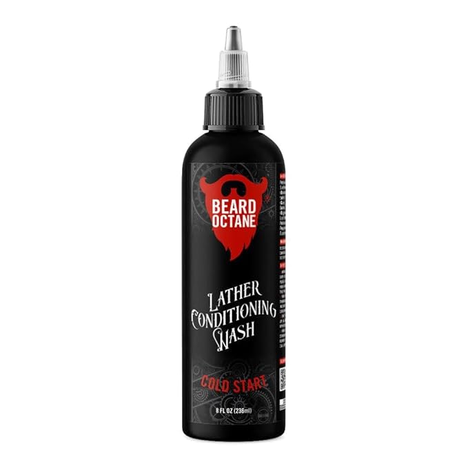 Beard Octane: Cold Start Beard Wash - 8 oz Shampoo - Cleans & Moisturizes with Shea Butter & Jojoba - Healthy, Softer Beards - Made in USA