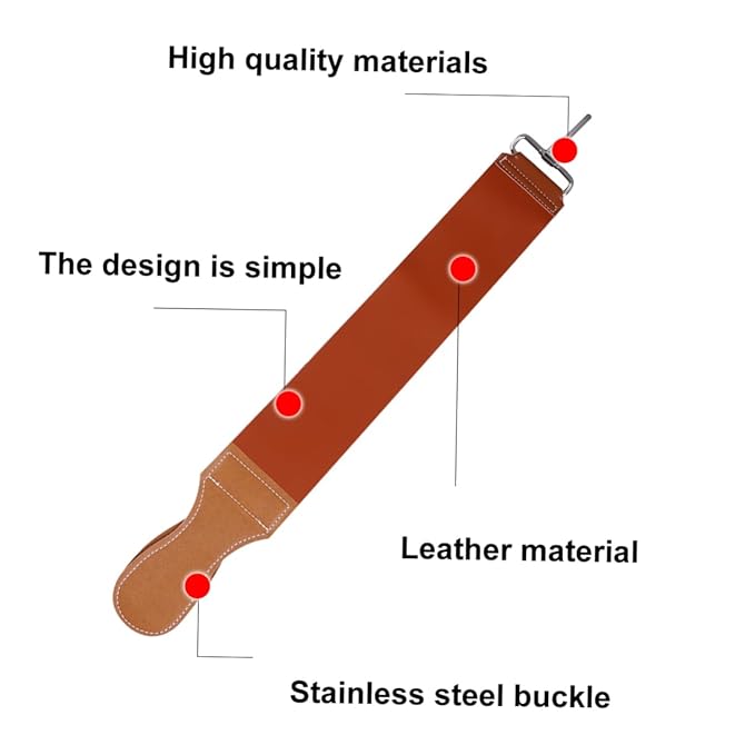 PartyKindom Vintage Razor Sharpening Cloth Double Sided Leather Strop Razor Strap for Barber Strop