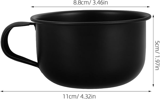 Veemoon Shaving Soap Bowl with Handle Metal Shave Mug Shaving Soap Foam Container for Men Grooming Bathroom Use Black