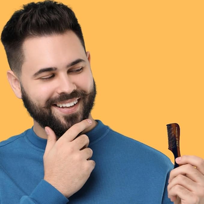 GENTS Mustache and Beard Styling Comb, pocket sized (Tortoise, Black, Grey, 3 Pack)