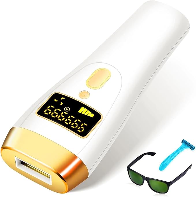 IPL Laser Hair Removal Device for Women & Men - at-Home Safe Painless Permanent Hair Reduction, 85% Hair Reduction in 4 Weeks, One-Button Control, Full Body & Face, Effective Salon Alternative